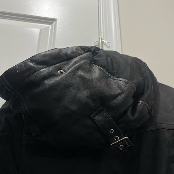 Nicole Benisti Black Brera Leather Trim Fur Accent Down Coat Size M $1,800 - Picture 15 of 16